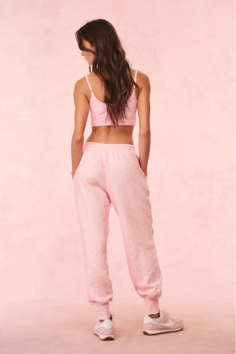 Pantalon de survêtement en coton à fleurs Lolana