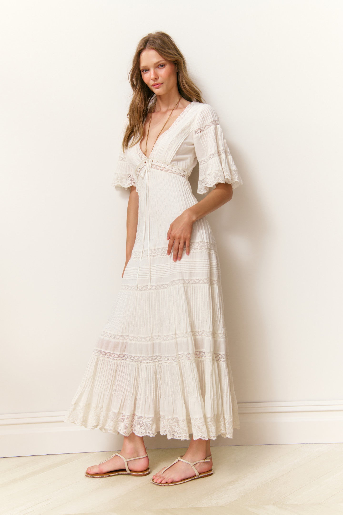 Robe midi en coton Marlowe
