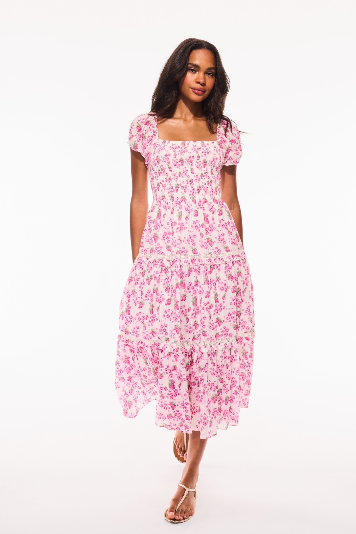 Robe mi-longue d'été à imprimé héritage Masie
