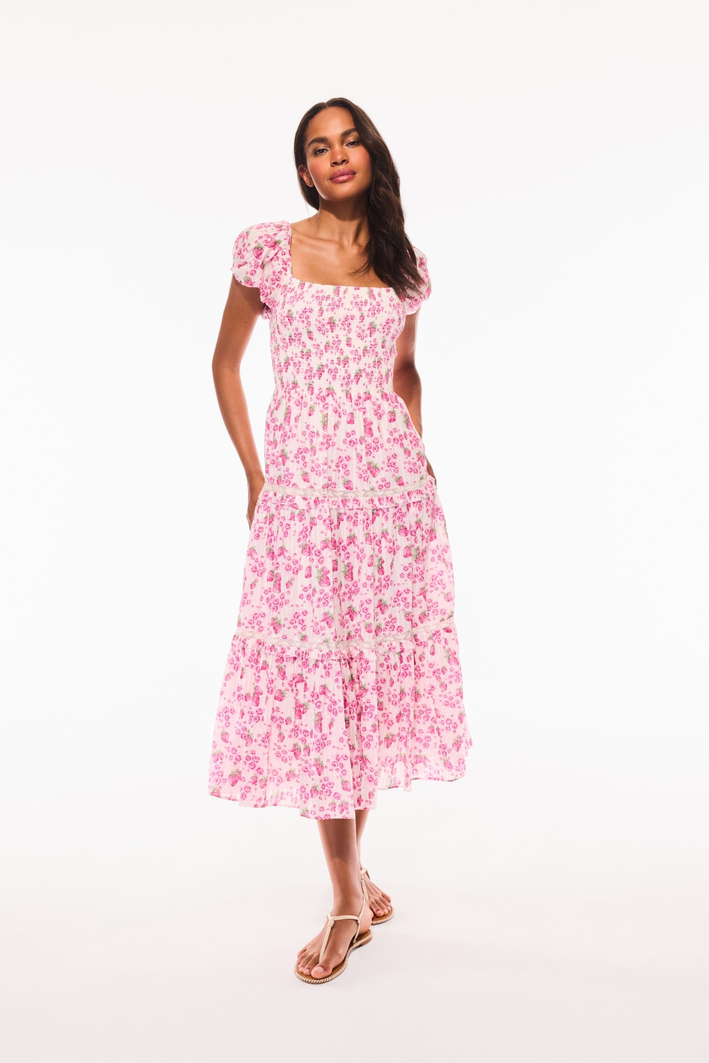 Robe mi-longue d'été à imprimé héritage Masie