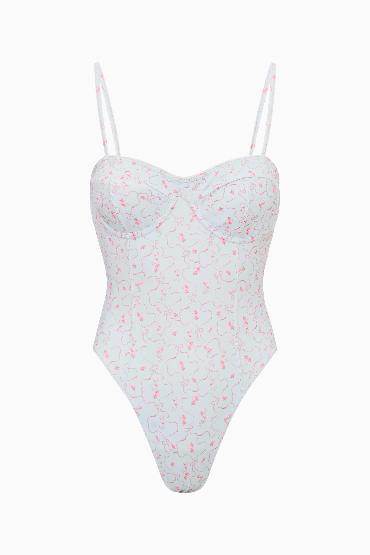 Maillot de bain une pièce bleu fleuri Mina
