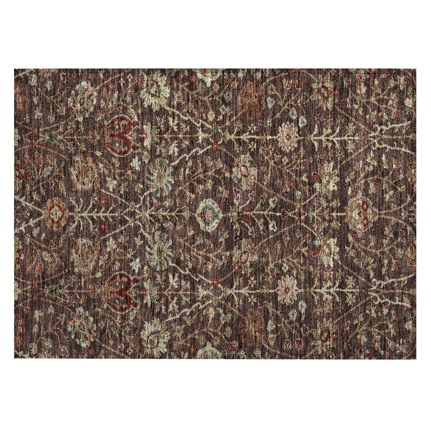 Machine Washable Indoor/ Outdoor Traditional Kashan Chantille Rug