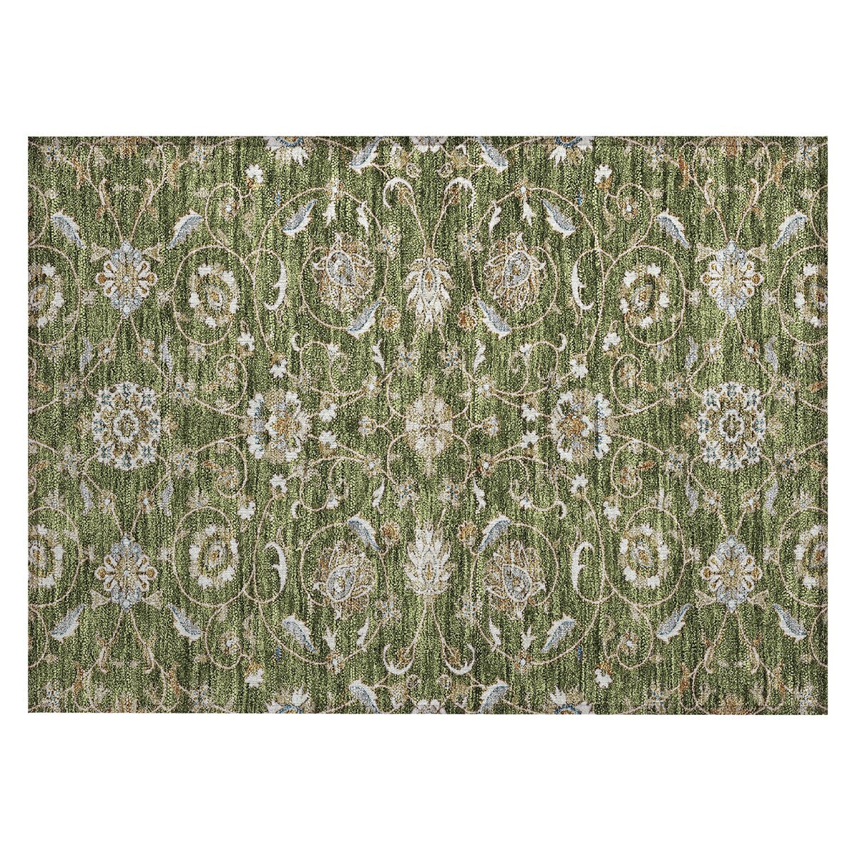 Machine Washable Indoor/ Outdoor Traditional KashanChantille Rug
