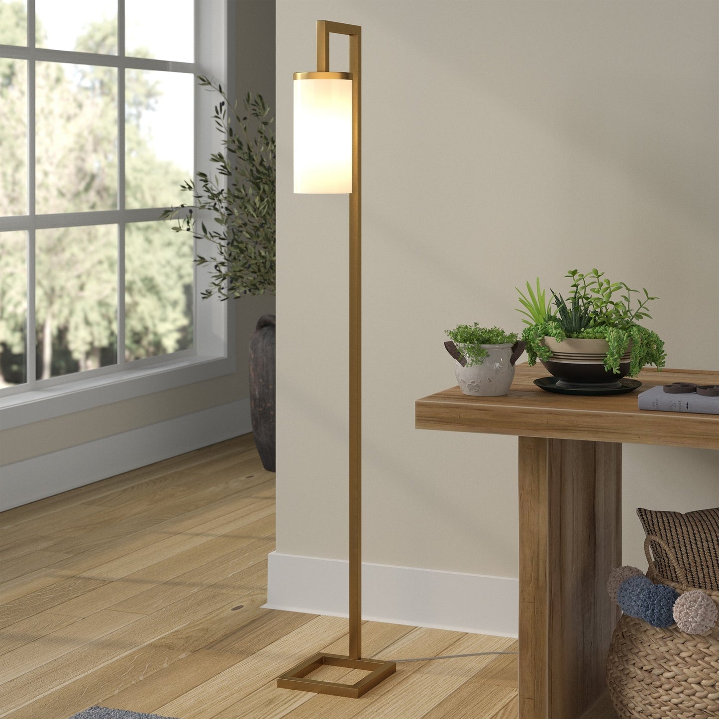 Malva 67.75 Tall Floor Lamp with Glass Shade - 11 Wide