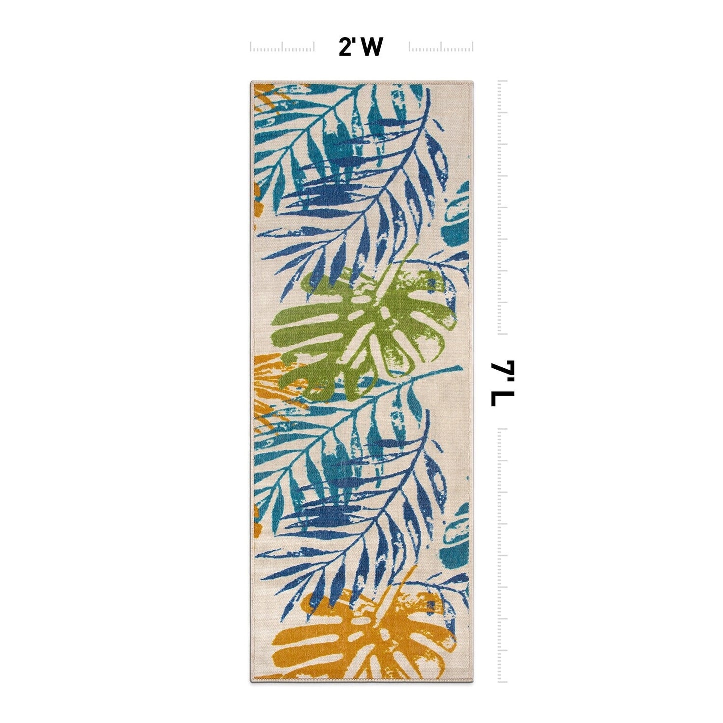 Modern Floral Leaves Flatweave Indoor/Outdoor Area Rug