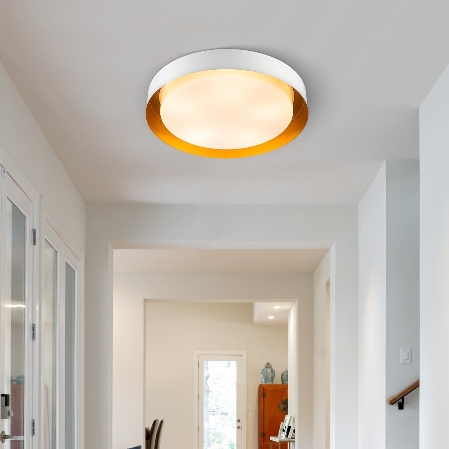 Modern Minimalist 2/3/5-Lights Metal Shaded Drum Flush Mount Ceiling Light