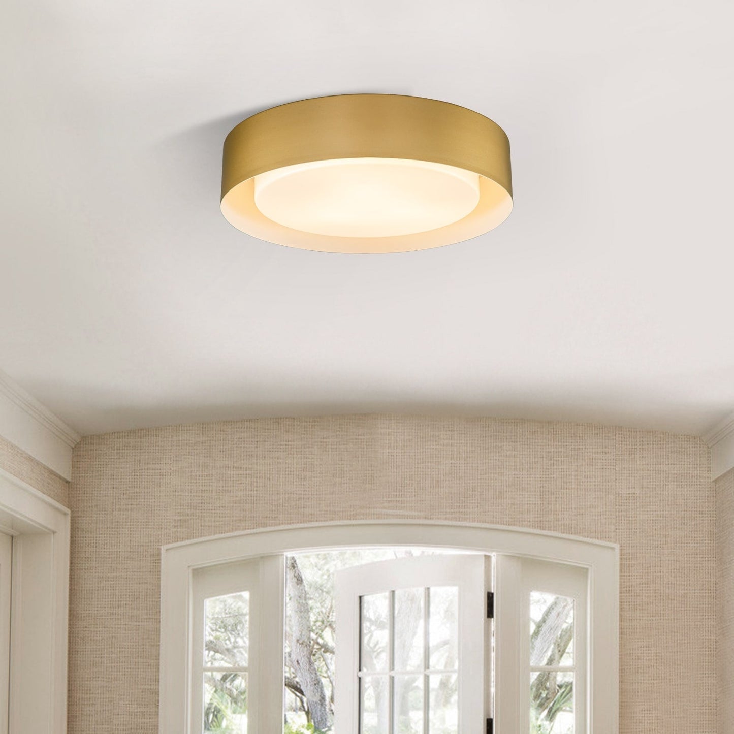 Modern Minimalist 2/3/5-Lights Metal Shaded Drum Flush Mount Ceiling Light