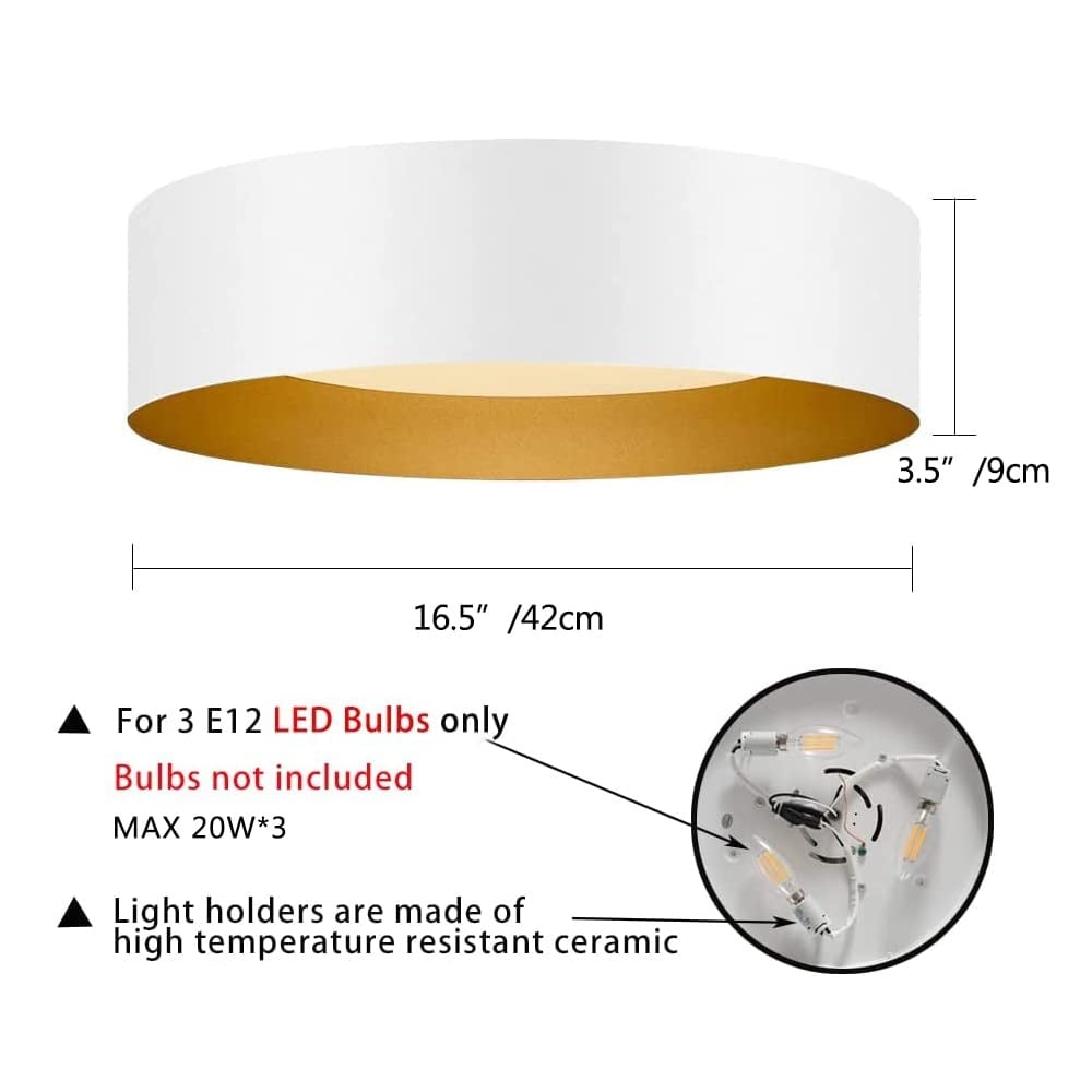 Modern Minimalist 2/3/5-Lights Metal Shaded Drum Flush Mount Ceiling Light