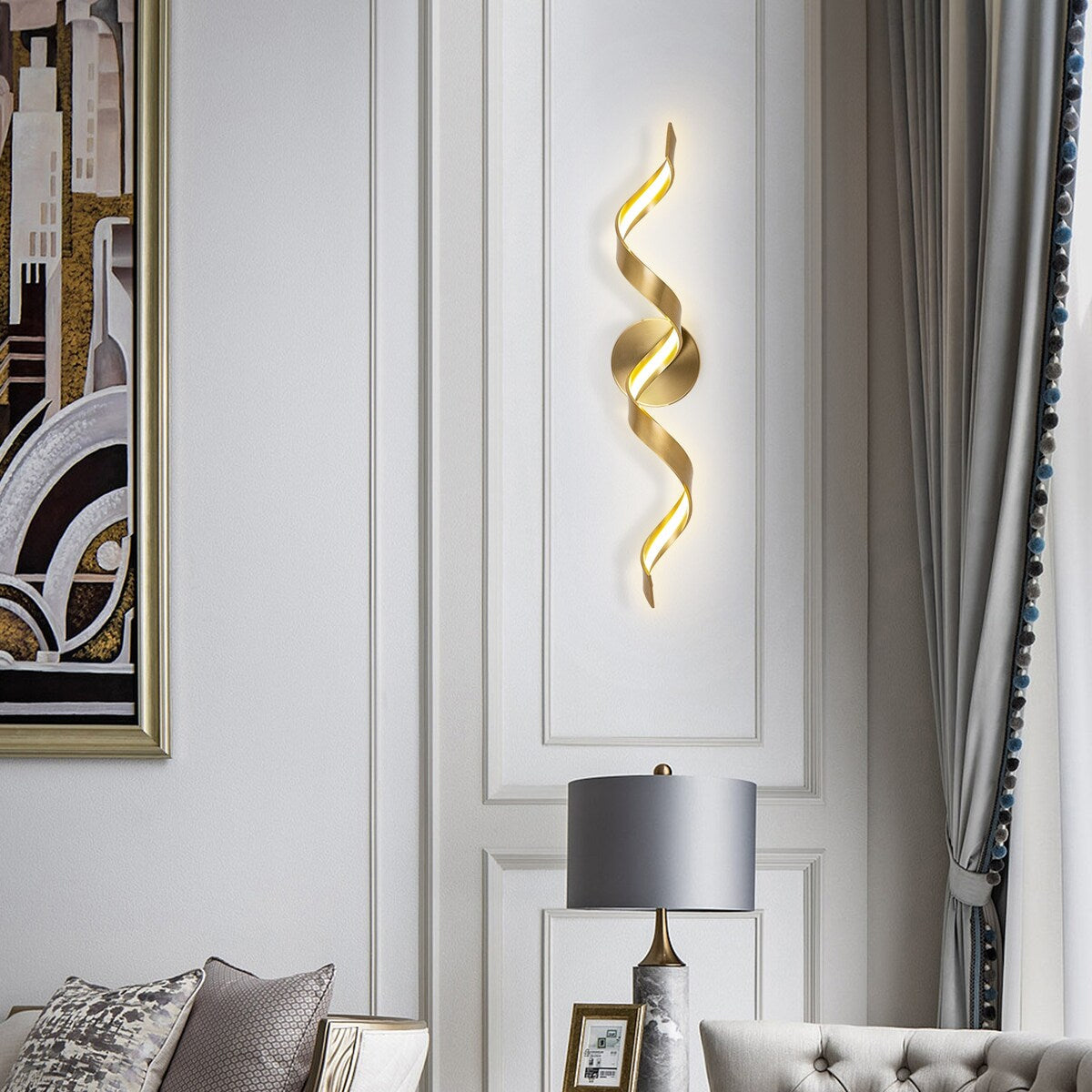 Modern Spiral Design LED Bathroom Vanity Light Dimmable Wall Light