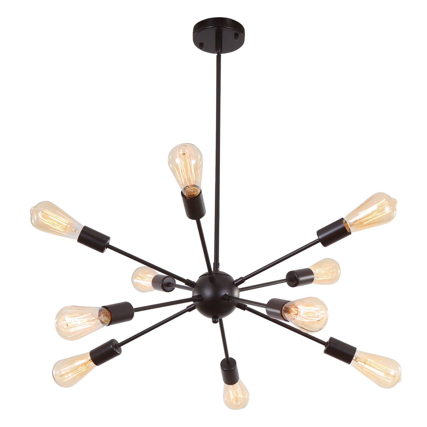 Modern Sputnik Chandelier 10-Light Adjustable Ceiling Light Fixture for Kitchen Dining Room Living Room Bedroom - N/A