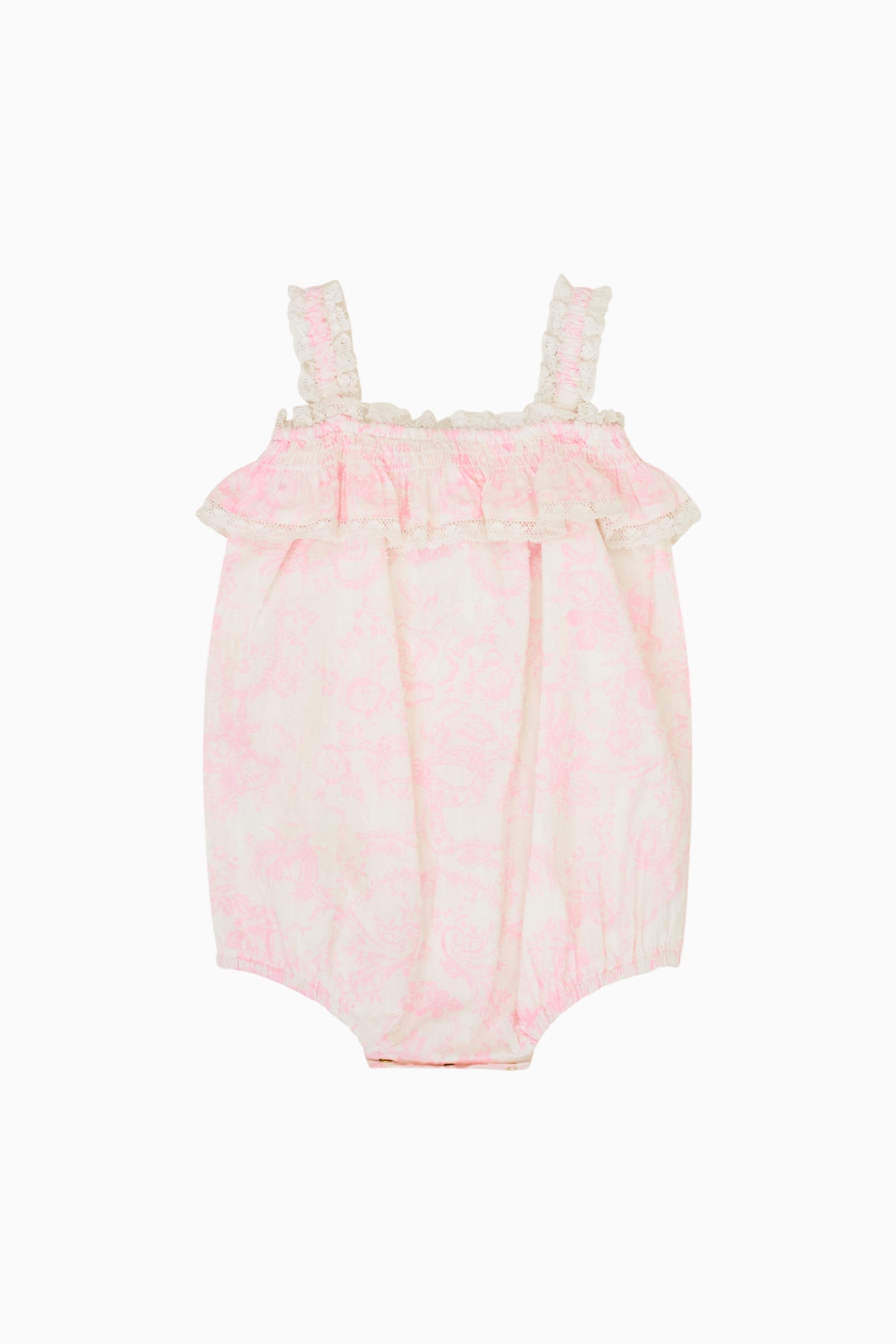 Tablier en toile de coton imprimé Baby Nadiana - ROSE POUDRÉ