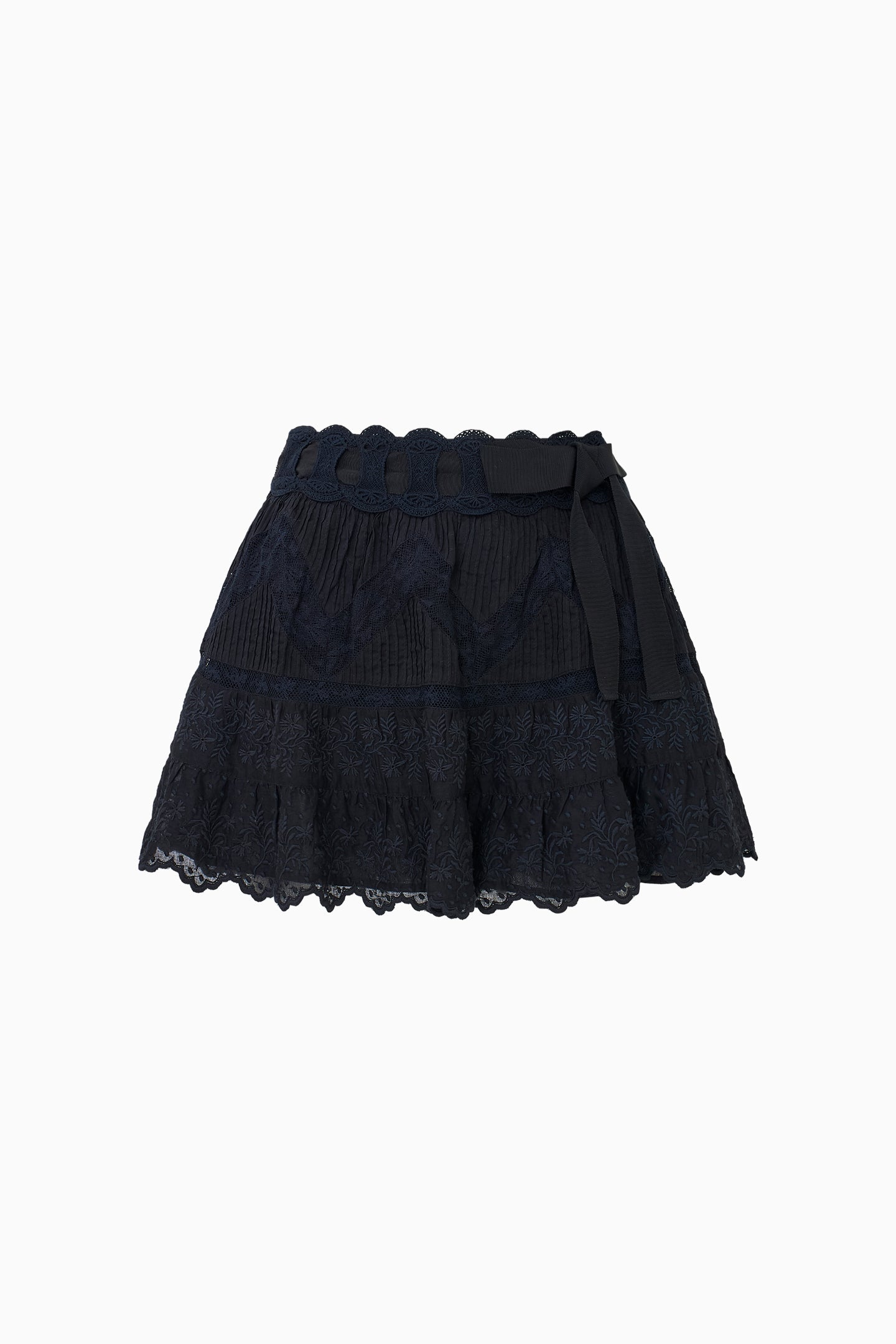 Mini-jupe en dentelle de coton Nerina
