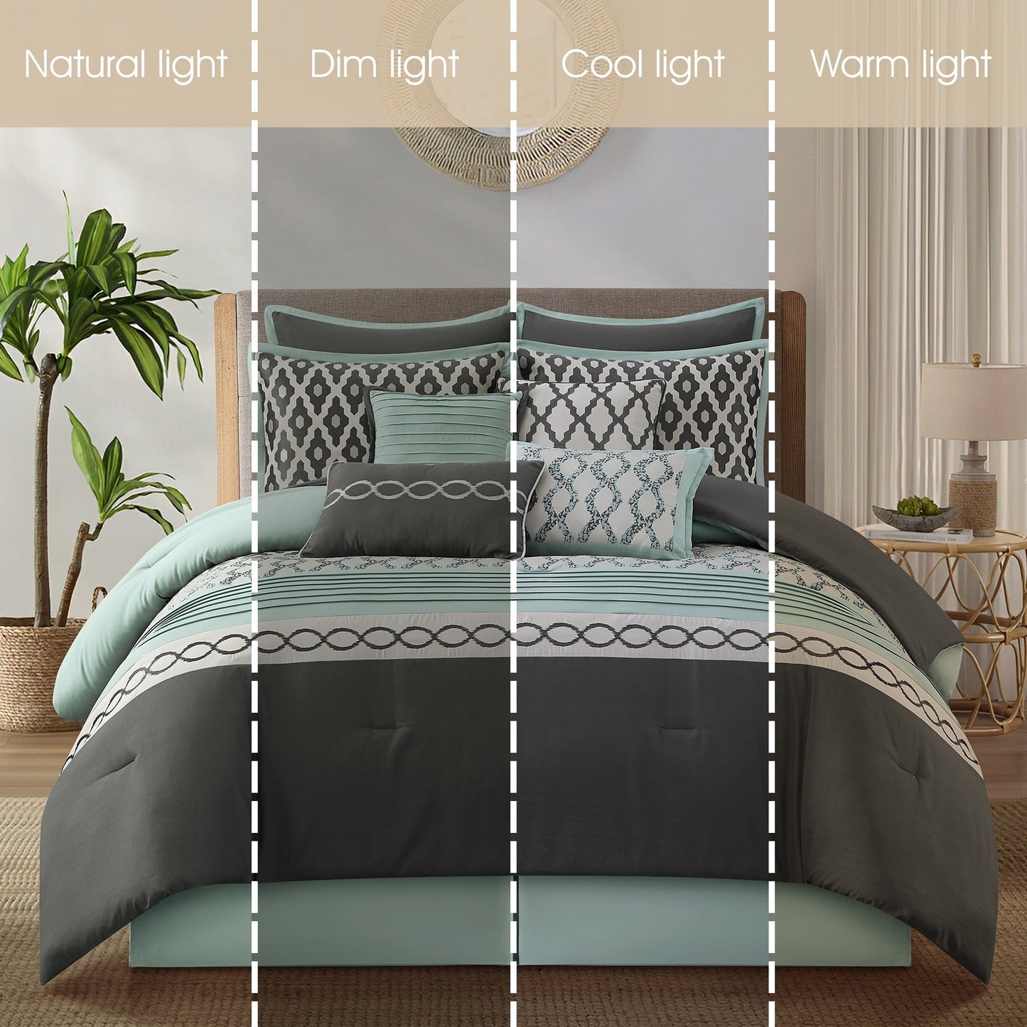 Nanshing Calvin Luxury10-Piece Geometric Comforter Set