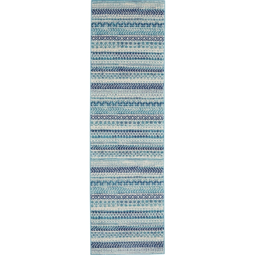 Nourison Passion Indigo Blue Coastal Geometric Area Rug