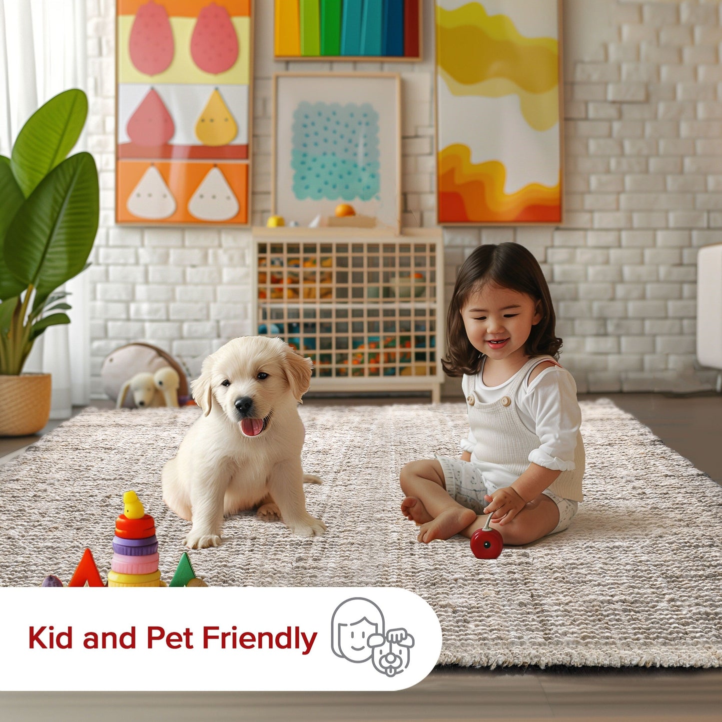 Nuloom Ashli Solid Farmhouse Jute Area Rug