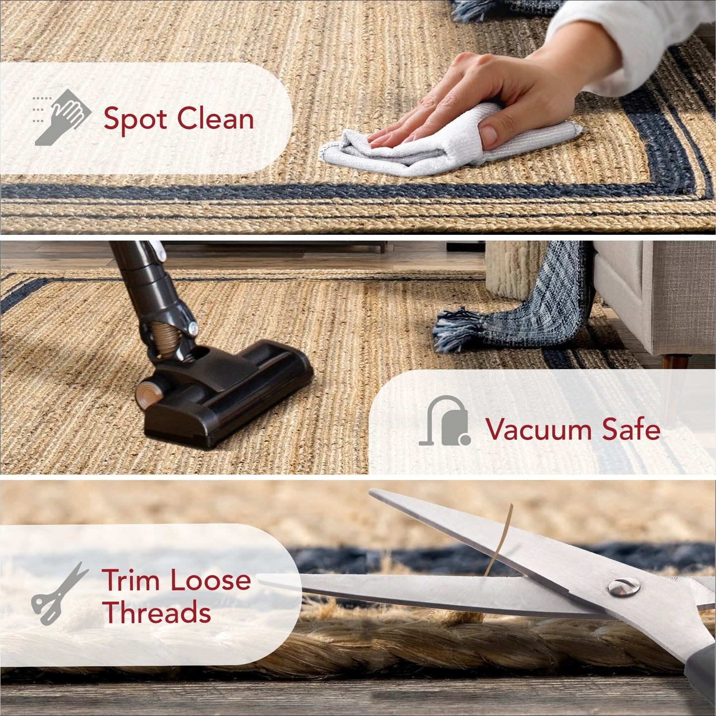 Nuloom Rikki Coastal Braided Jute Area Rug