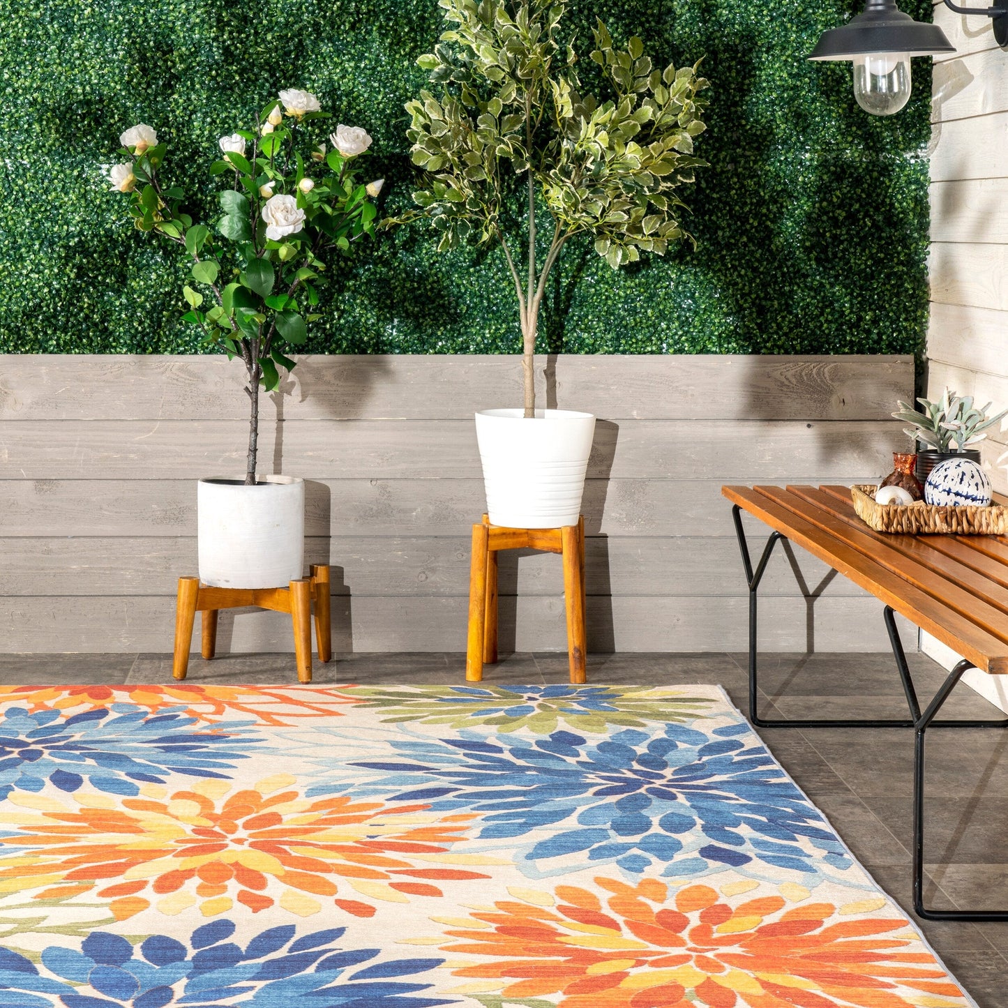 Nuloom Rosana Floral Machine Washable Indoor/Outdoor Area Rug