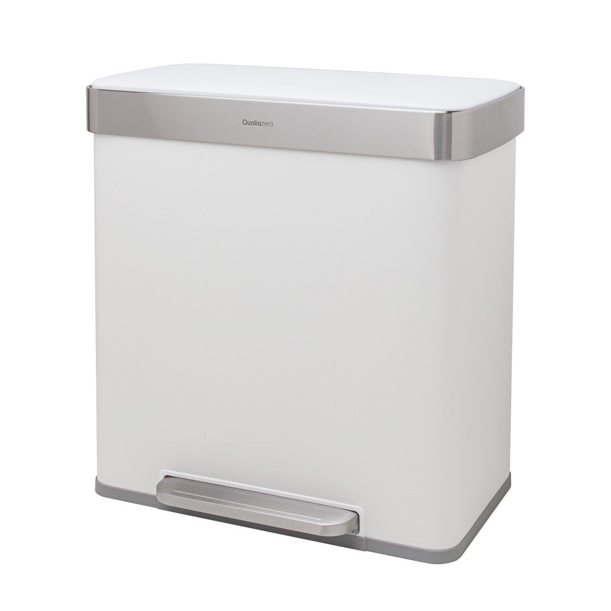 Poubelle de recyclage rectangulaire Qualiazero 16 gal (unité double 8 gal) - Acier inoxydable