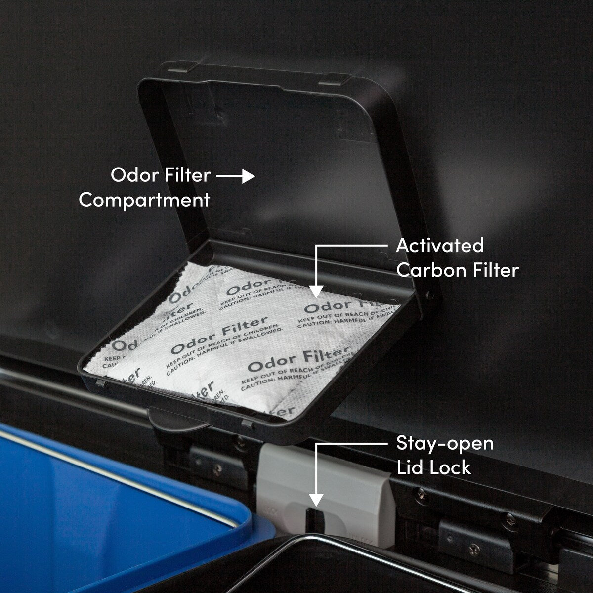 Poubelle de recyclage rectangulaire Qualiazero 16 gal (unité double 8 gal) - Acier inoxydable