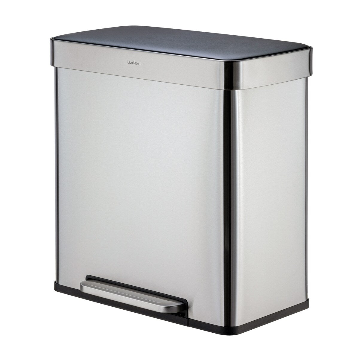 Poubelle de recyclage rectangulaire Qualiazero 16 gal (unité double 8 gal) - Acier inoxydable