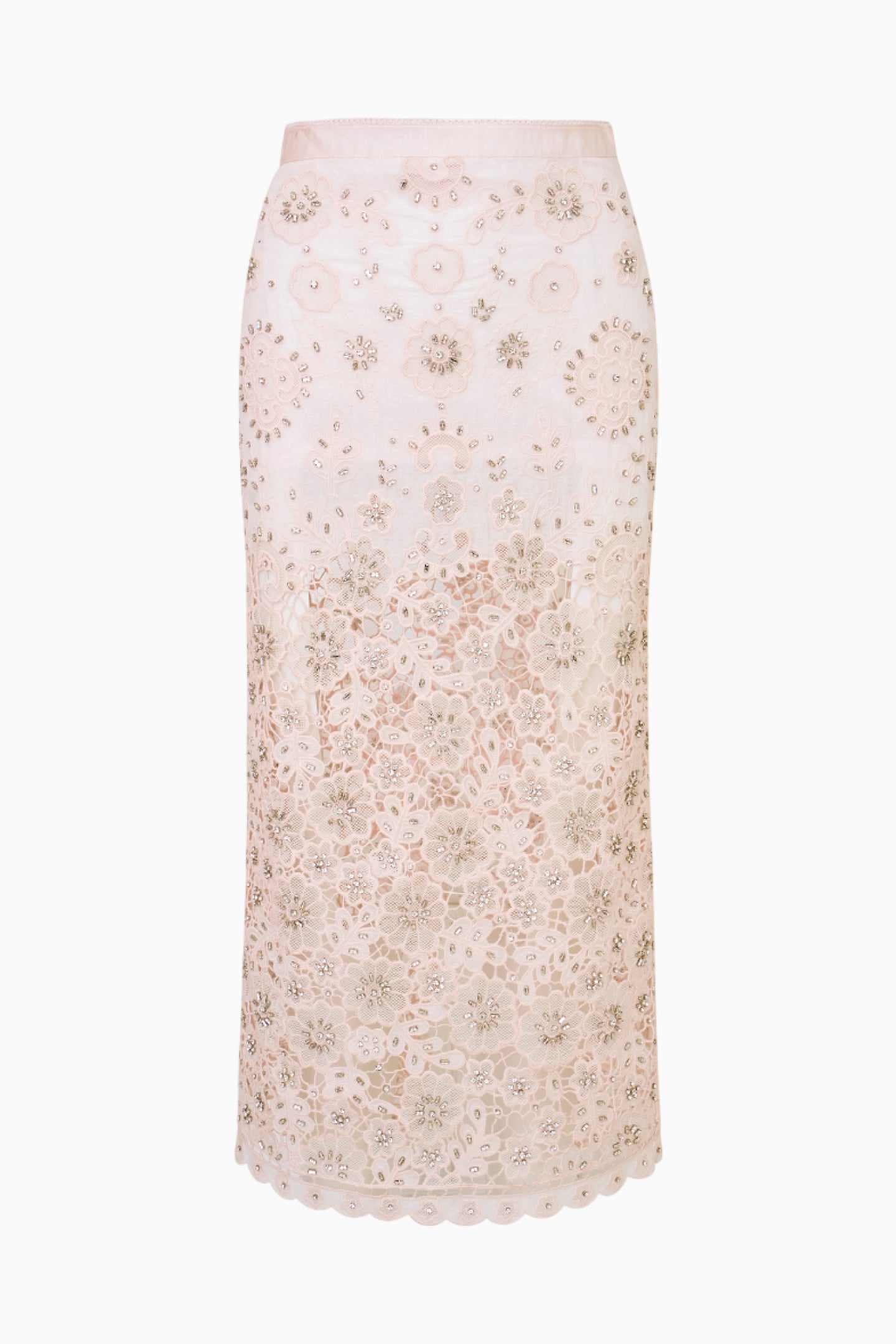Jupe midi en dentelle de coton Reeves