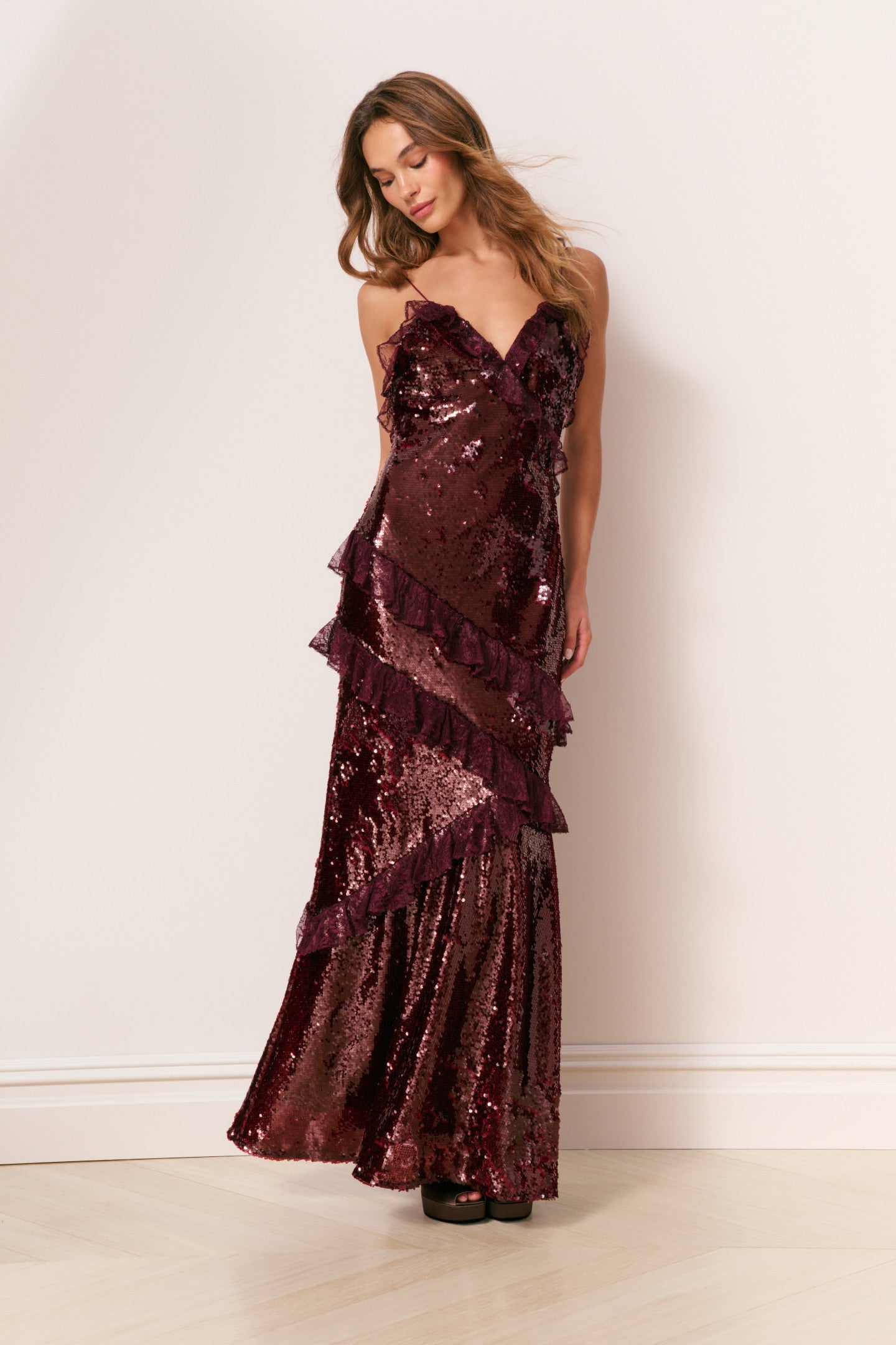 Robe longue à sequins Rialto