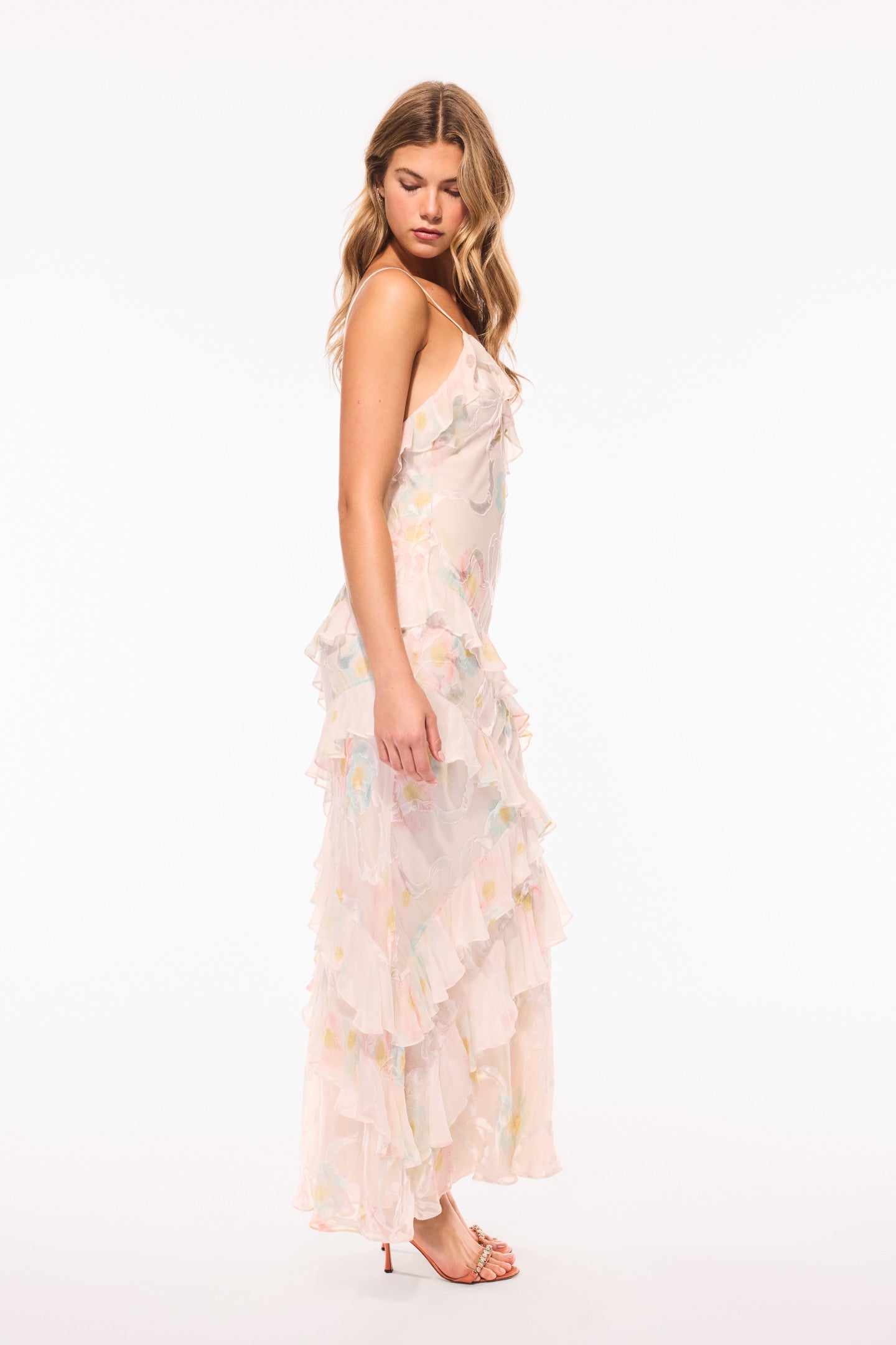 Robe longue en soie mélangée Rialto