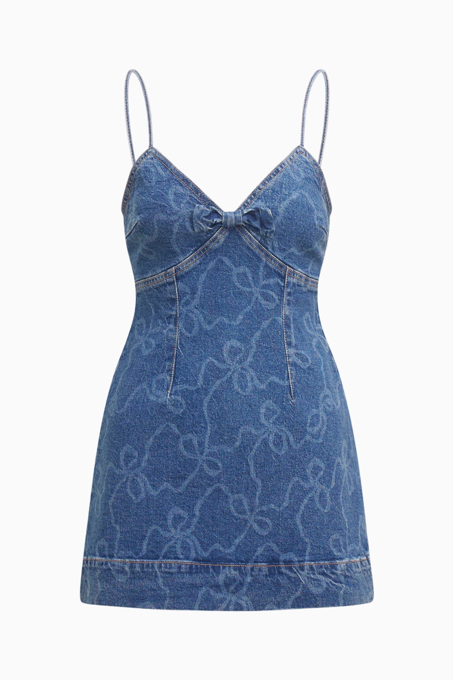 Mini-robe en jean avec nœud Solina