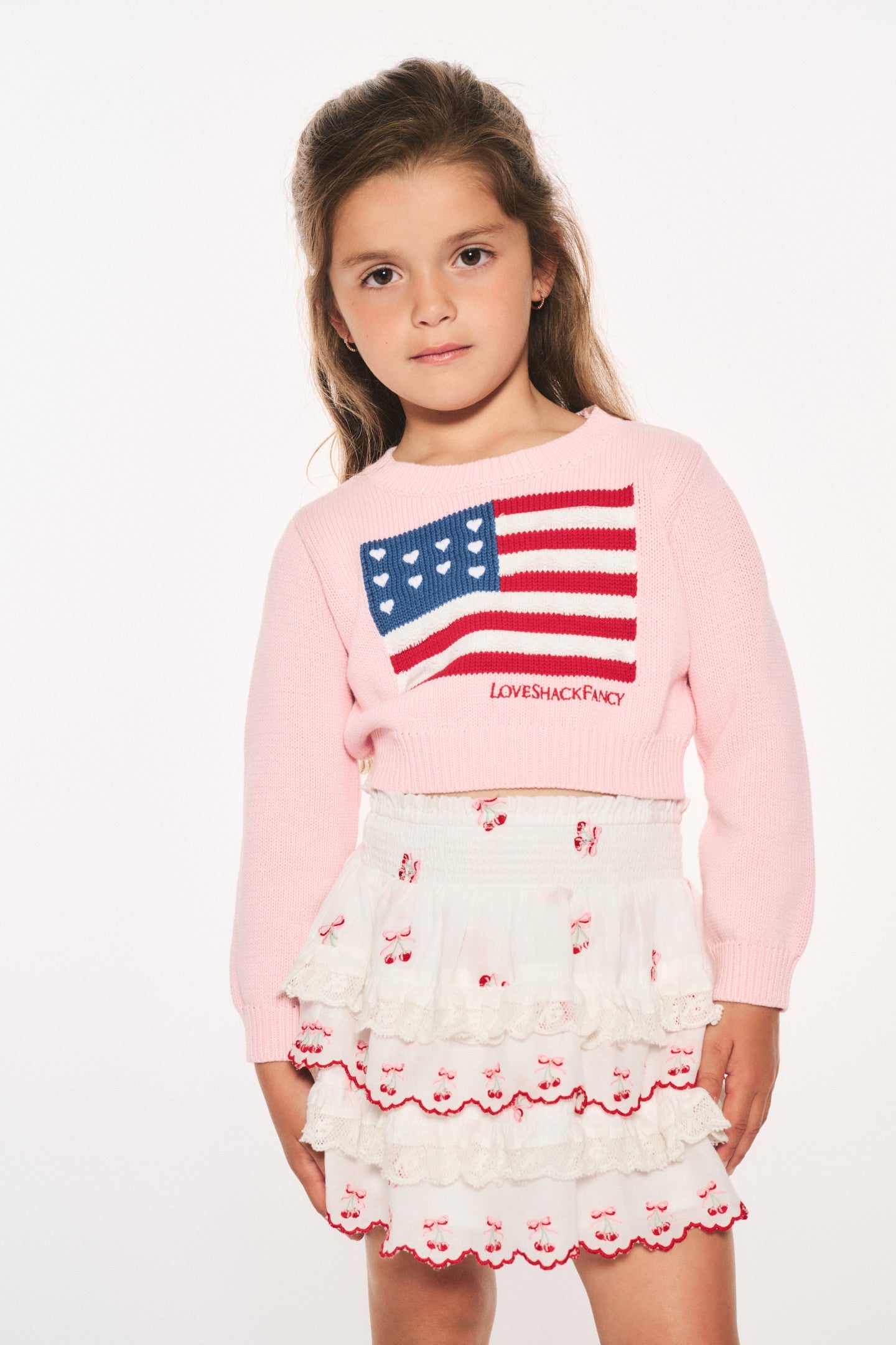 Pull en coton à drapeau Viennetta pour fille