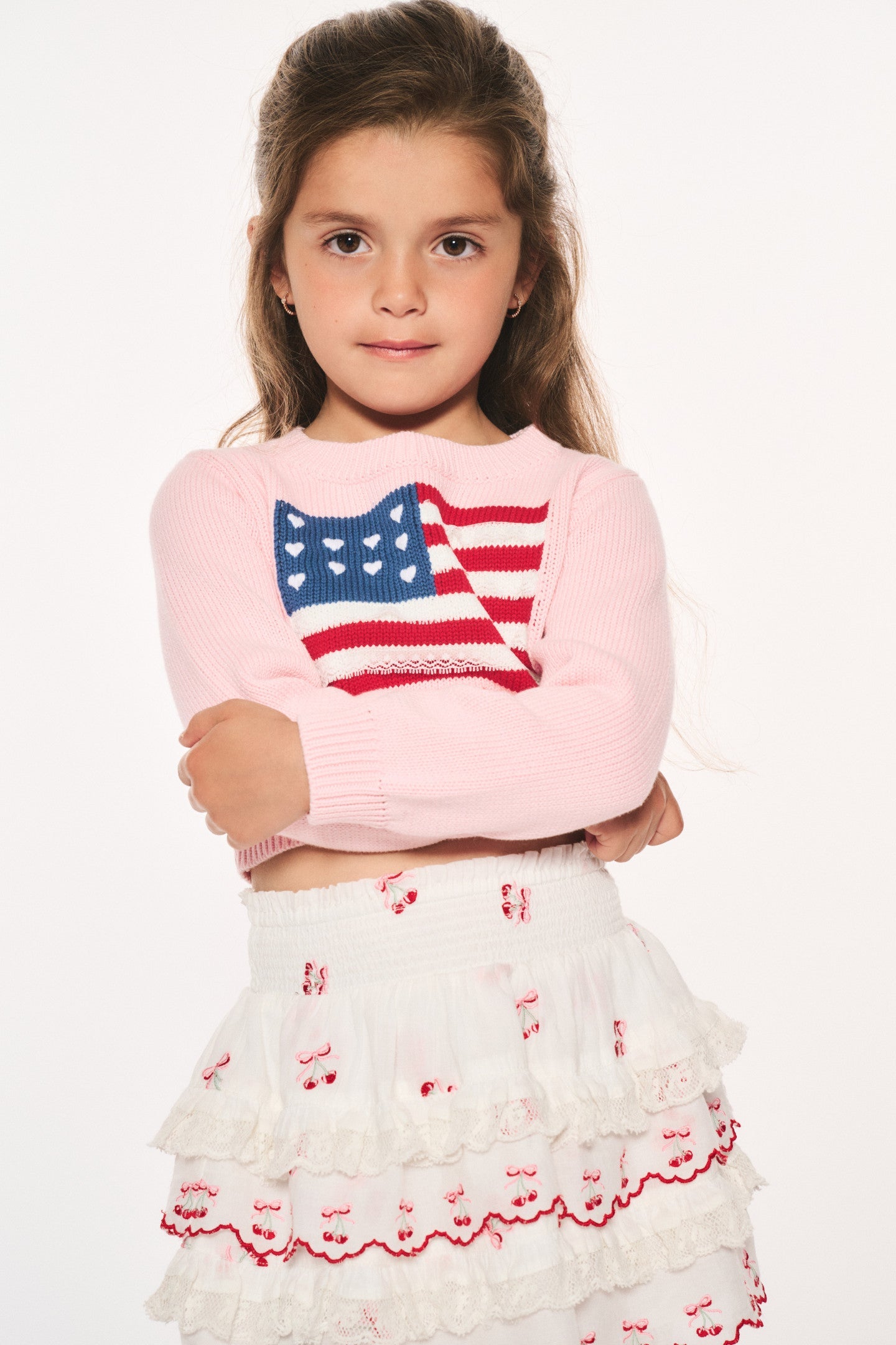Pull en coton à drapeau Viennetta pour fille