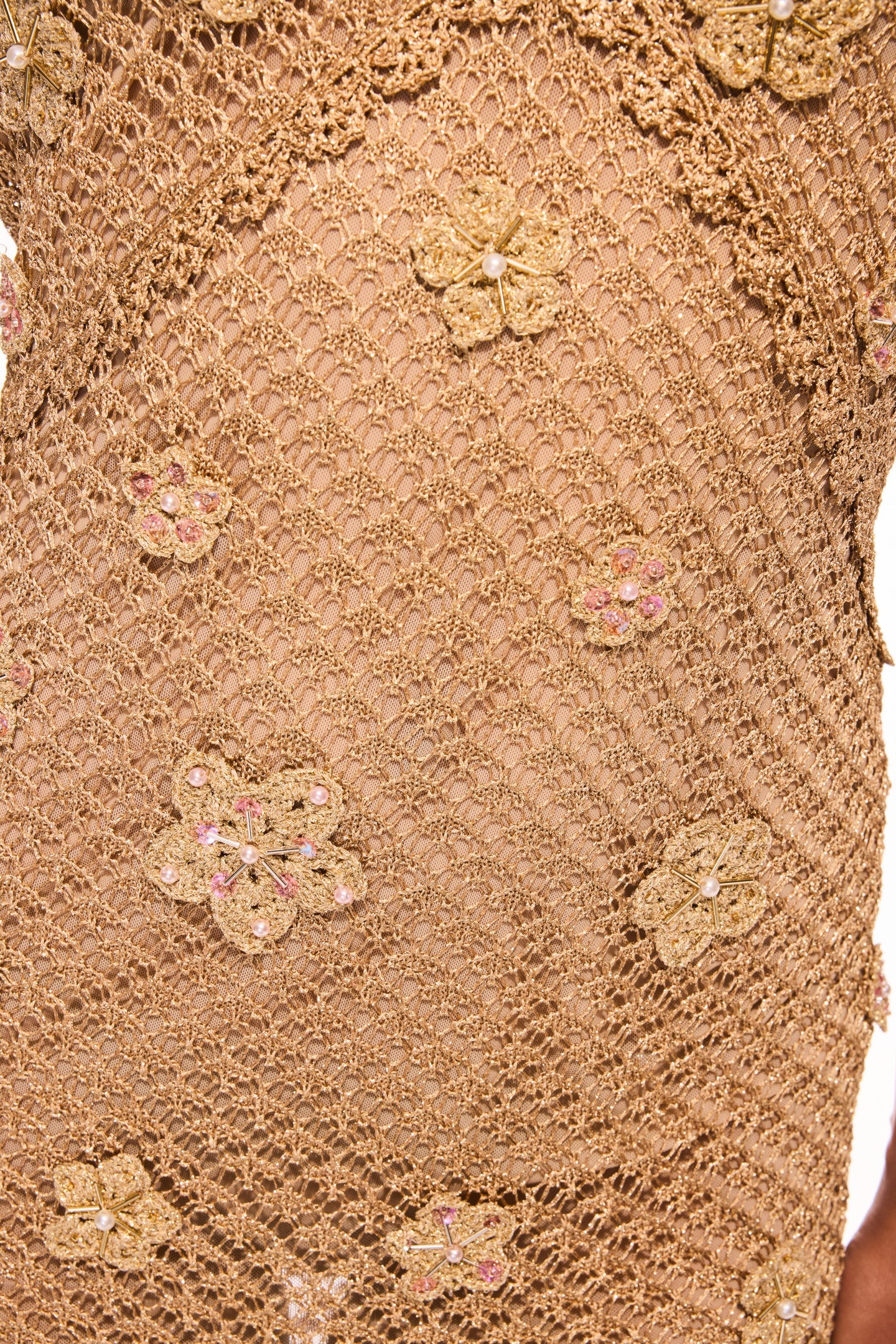 Robe licou en crochet métallisé Vreya