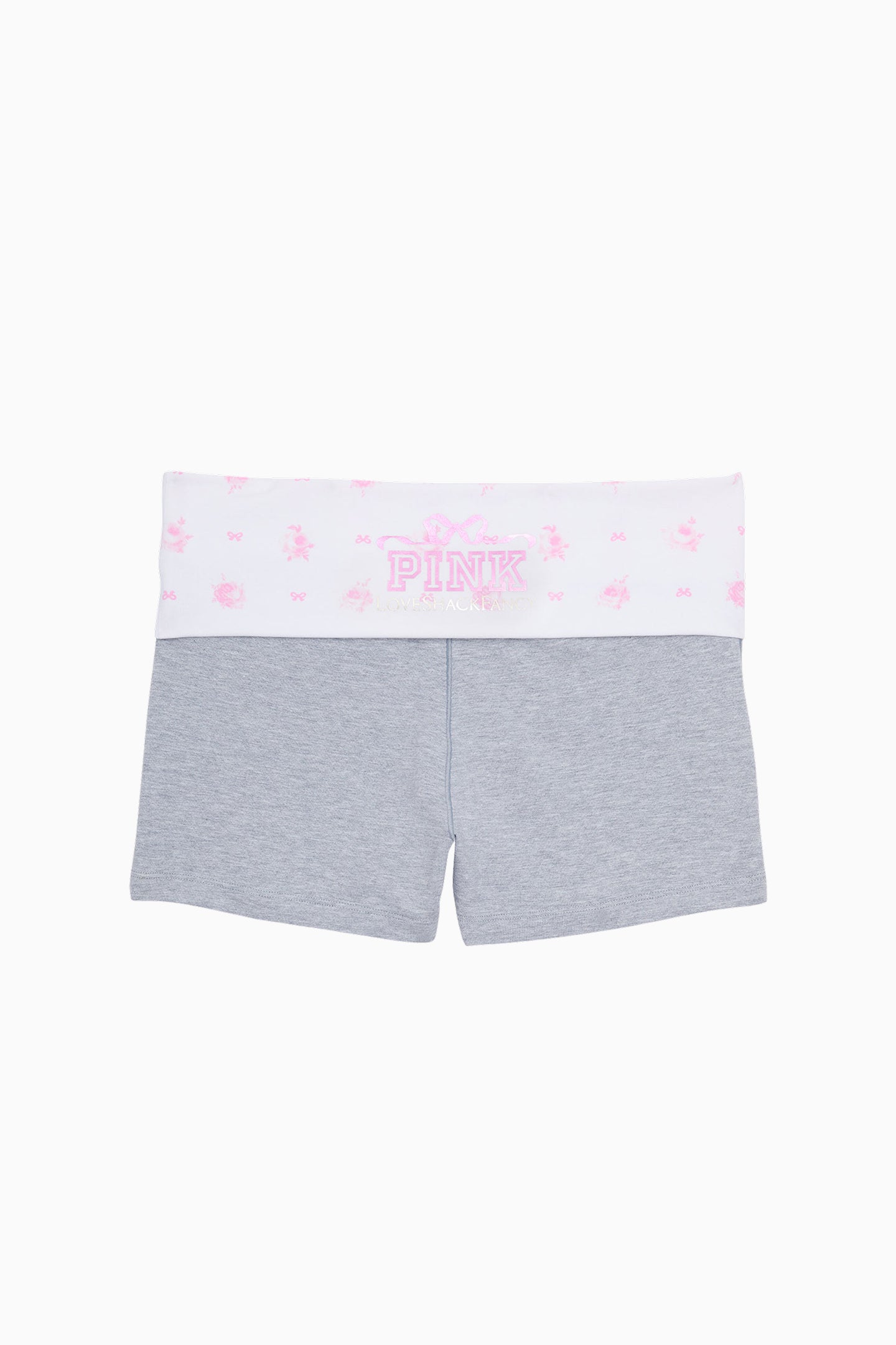 Short court en coton à rabat PINK x LoveShackFancy