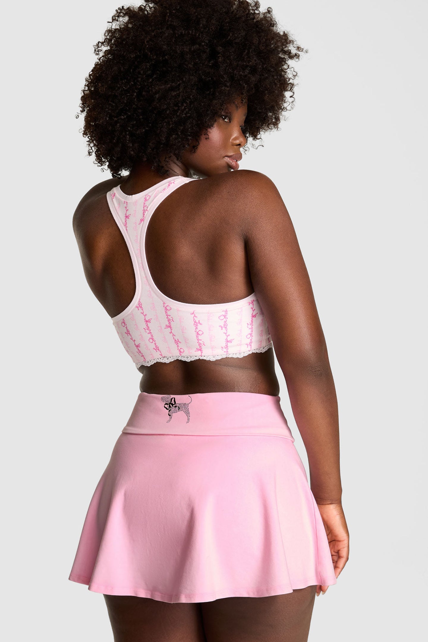 Jupe séduisante à rabat en coton PINK x LoveShackFancy