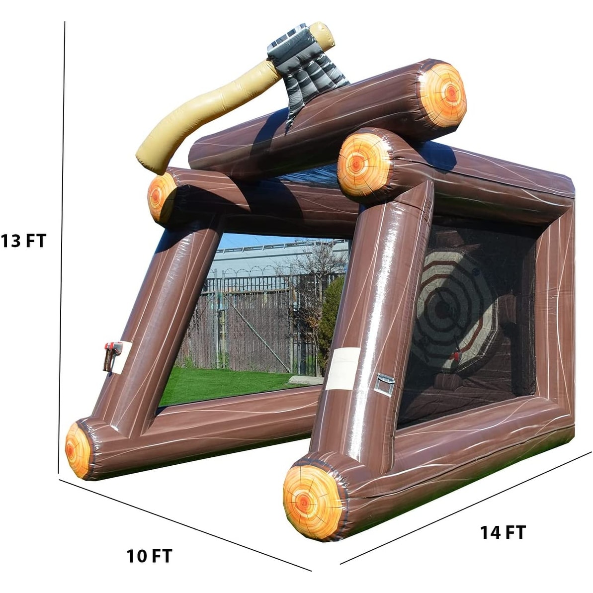Jeu de lancer de hache gonflable XJUMP avec souffleur d'air et haches en mousse, qualité commerciale, léger, jeu d'extérieur