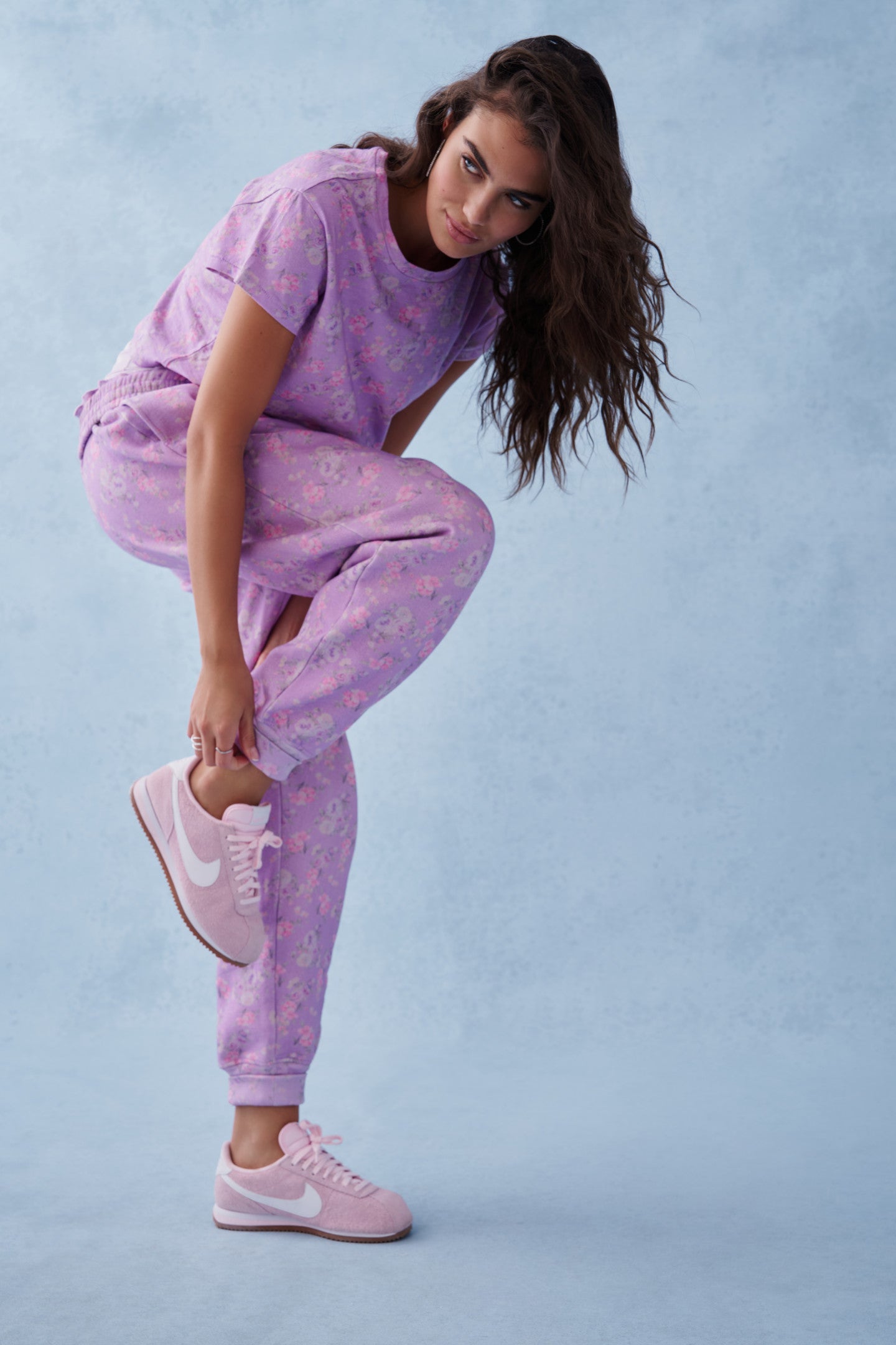 Pantalon de survêtement en coton fleuri Lolana - HIBISCUS