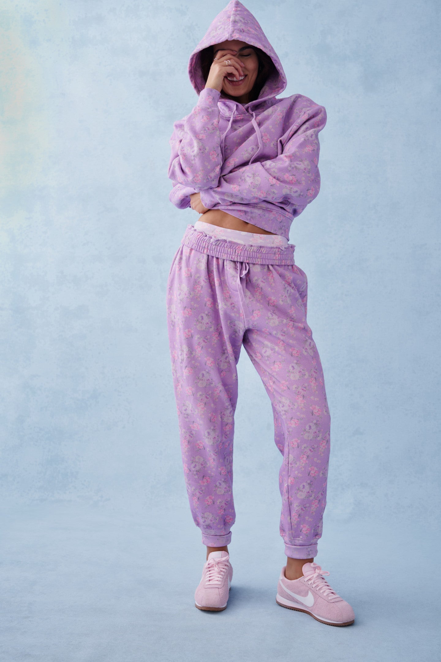 Sweat à capuche en coton à fleurs Nacova - HIBISCUS