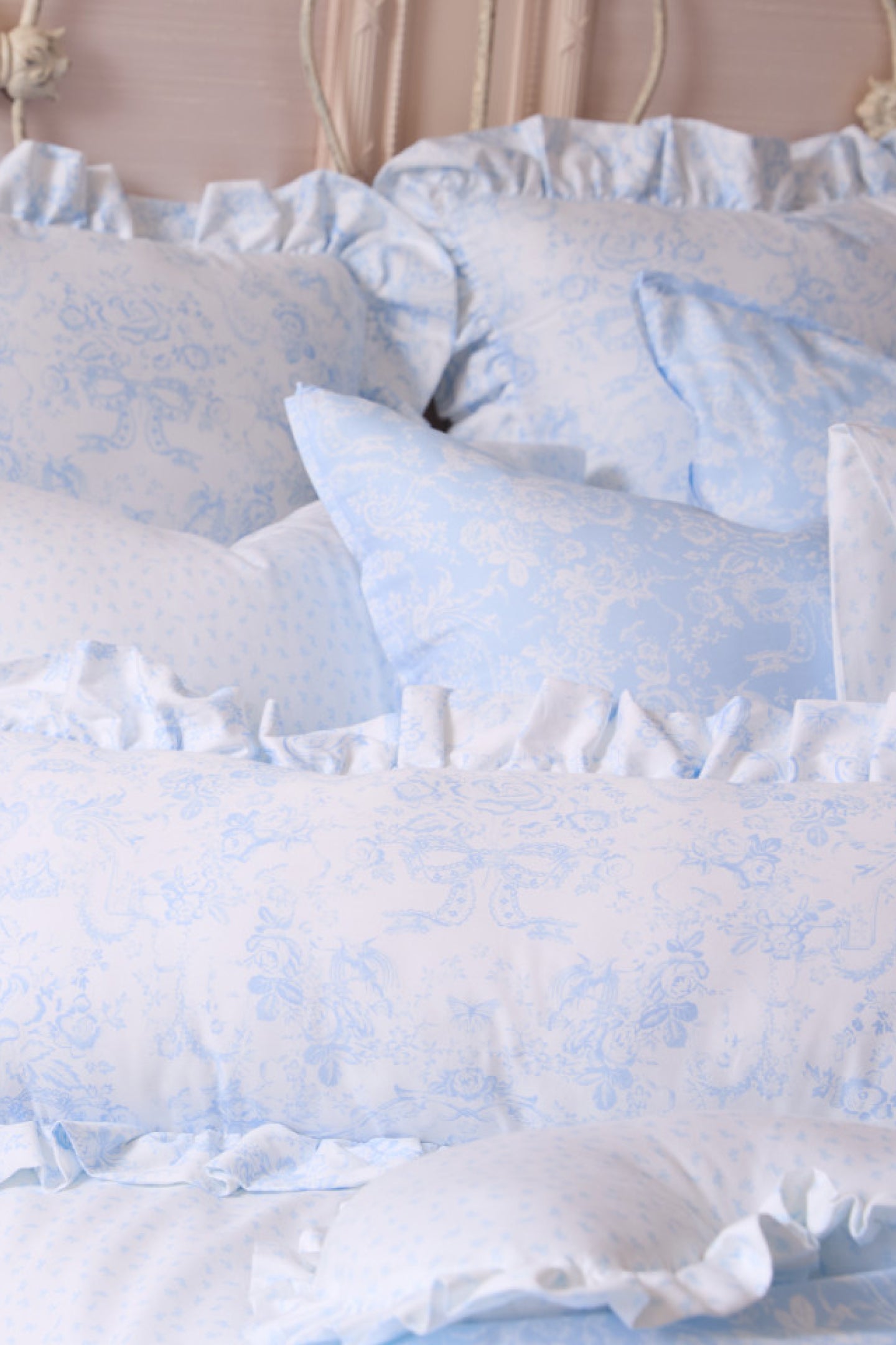 Coussin à volants - NANTUCKET BLUE