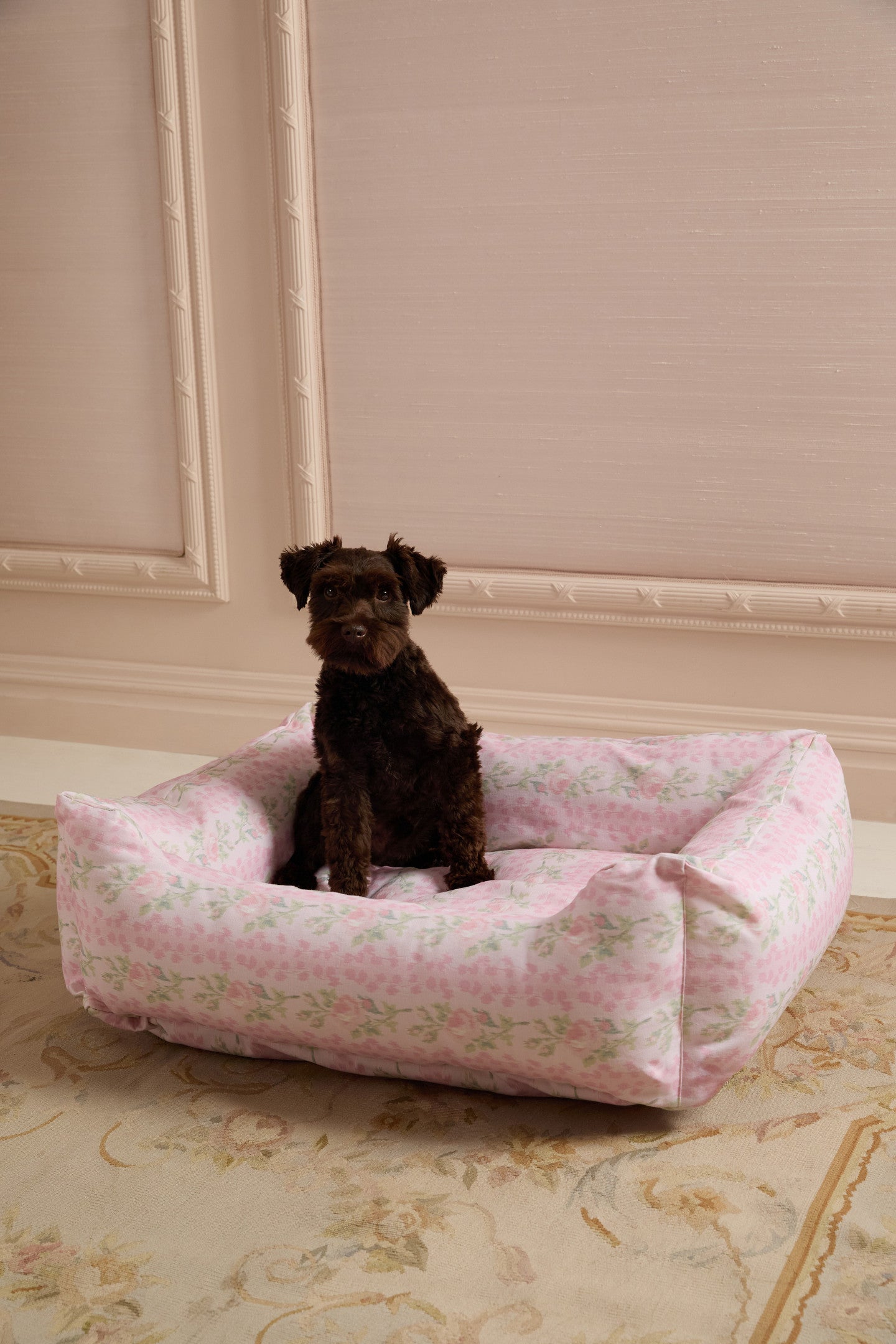 Panier imprimé pour chien - MACARON À LA FRAISE