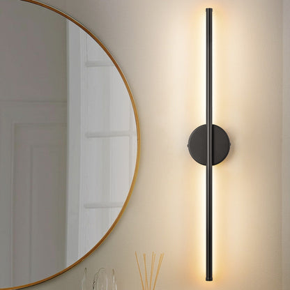 1-Light Black/ Gold/ Nickel Modern Long Linear Strip Wall Sconce Dimmable LED Bathroom Vanity Light