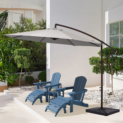 Parasol déporté à manivelle en acier de 10 pieds avec base lestée