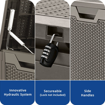 100 Gallon Outdoor Storage Waterproof Deck Box - N/A