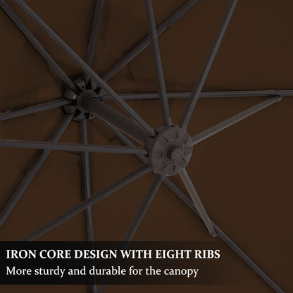 10ft Steel Crank Lift Hanging Offset Cantilever Umbrella