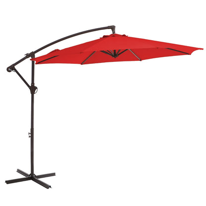 10ft Steel Crank Lift Hanging Offset Cantilever Umbrella