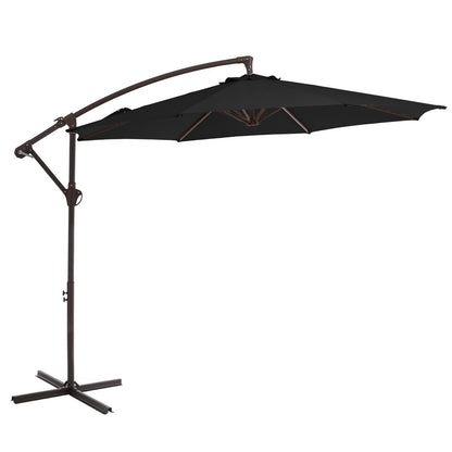 10ft Steel Crank Lift Hanging Offset Cantilever Umbrella