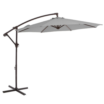 10ft Steel Crank Lift Hanging Offset Cantilever Umbrella
