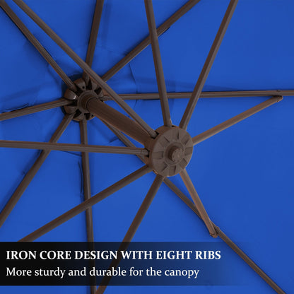 10ft Steel Crank Lift Hanging Offset Cantilever Umbrella