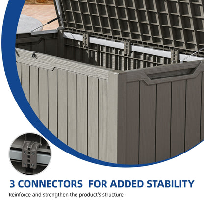 Coffre de pont verrouillable en résine résistant à l'eau de 120 à 260 gallons