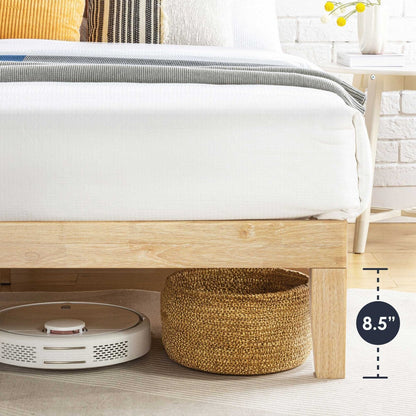 Cadre de lit plateforme classique en bois massif 12