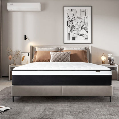 12 matelas hybrides en mousse à mémoire de forme moyenne dans une boîte