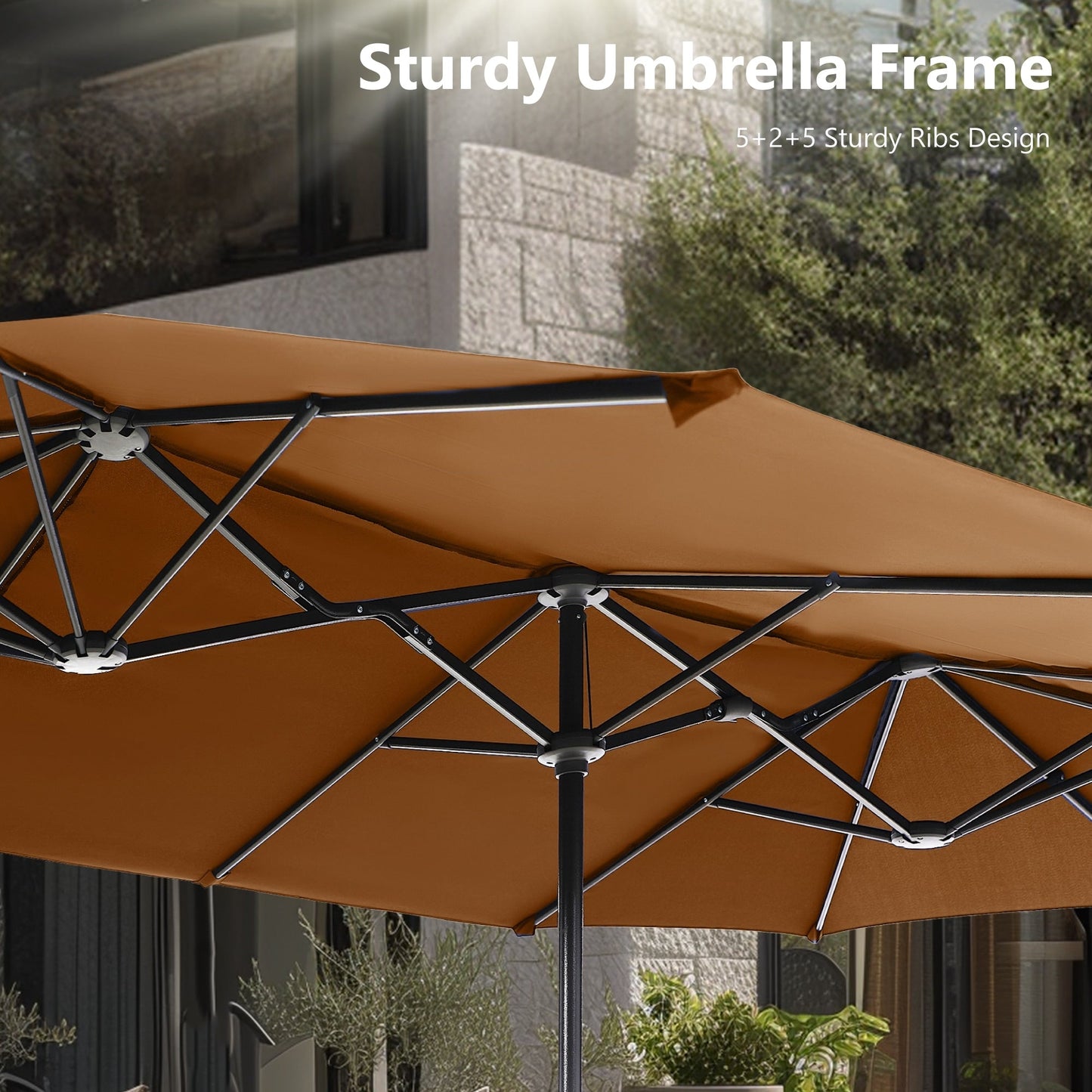 MAISON ARTS 13ft Double -Sided Patio Umbrella Extra Large with Crank